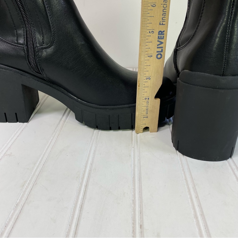 Truffle Collection Black Pull On Chunky Boots - image 8